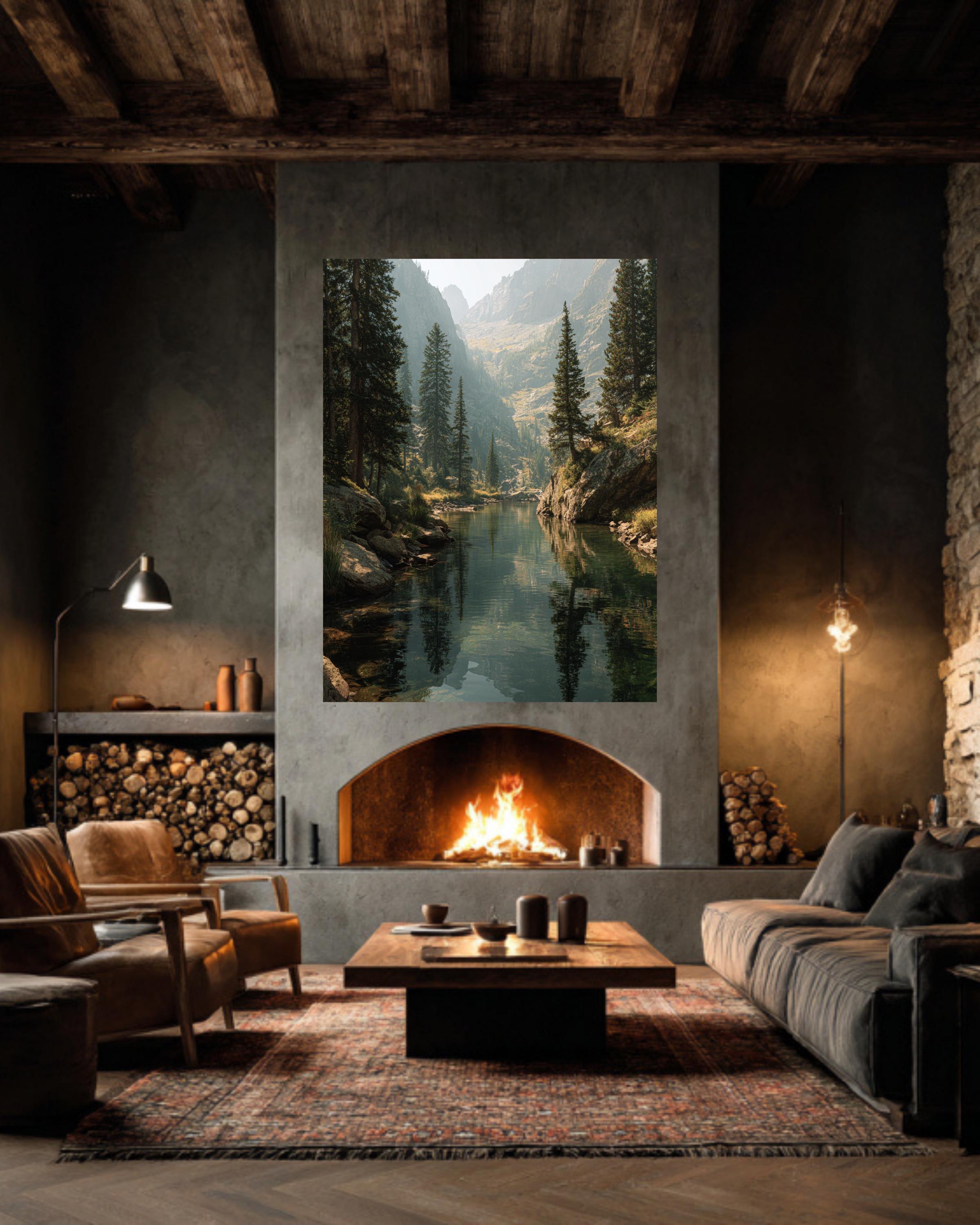 Rocky Mountain Lake Canvas: Cinematic Nature Landscape Wall Art - Etsy
