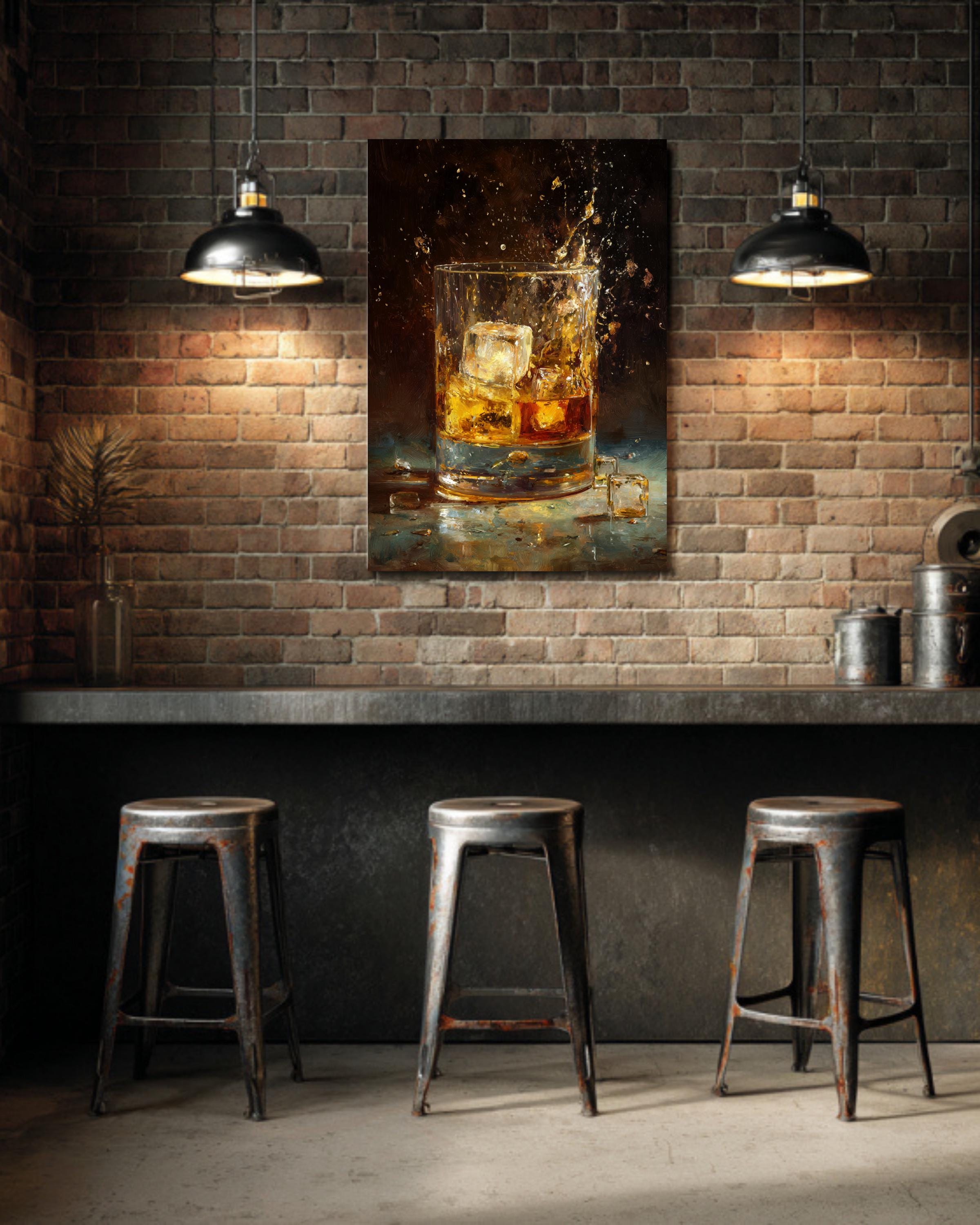 Whiskey Splash Art Print: Richard Schmid & Jeremy Mann Style