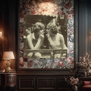 Zdjęcie tenisistki w stylu vintage – krótkie włosy w stylu lat 20. XX wieku, papieros i moment z sieci, plakat w stylu retro lub sztuka na płótnie