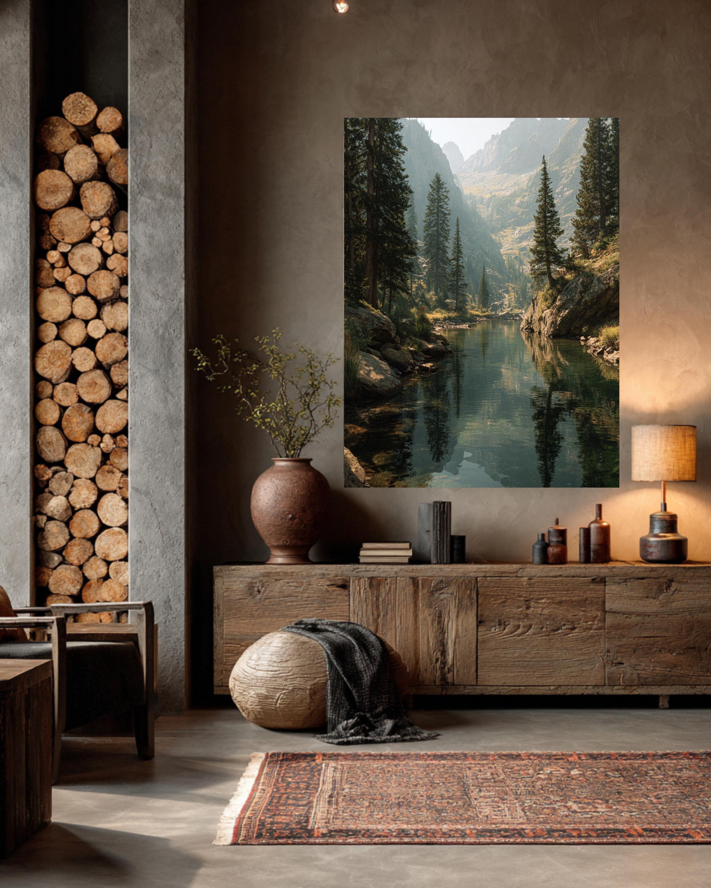 Rocky Mountain Lake Canvas: Cinematic Nature Landscape Wall Art - Etsy