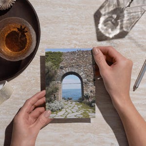 Vintage ansichtkaartenset Normandië Zee Ocean Archway | Pak van 10 | Zachtkorrelig fotografiecadeau