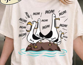 Disney Seagulls Mom Shirt, Seagull Mom Mom Mom, Personalized Shirt, Funny Mother's Day Gift For Mom, Disney Nemo T-Shirt - Finding Nemo,