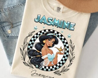 Camiseta de Jasmine de Disney, Camiseta de viaje de Jasmine, Princesa Jasmine, Acuarela del Castillo de Disney, Conjunto de princesas, Conjunto de Disney, Camiseta con orejas de Minnie.