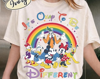 Camiseta Disney "Está bien ser diferente", Camiseta Comfort Colors Mickey para concienciar sobre el autismo, Regalo positivo para profesores