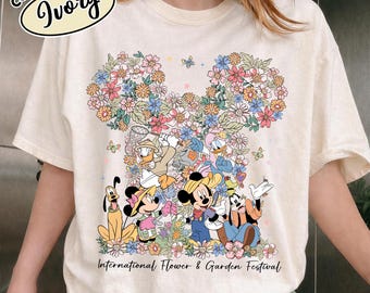 Camiseta floral de Disney Mickey y sus amigos del Festival de Epcot, camiseta del Festival Internacional de Flores y Jardines de Epcot, camiseta familiar a juego de WDW