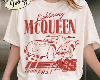 Camiseta vintage de Radiator Springs Comfort Colors, camiseta de Rayo McQueen de Disney, camisetas familiares de Pixar Cars, camiseta de vacaciones de Disney, camiseta de Disneyland