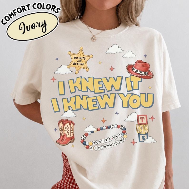 Vintage I Knew It I Knew You Shirt, TS and Toy Story 5 Friendship Shirt, Woody Buzz Lightyear Tee, Disneyland Toy Story Family Matching Tee image 1
