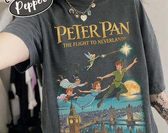 Vintage Peter Pan Disney-shirt: vintage Disney Ride-T-shirt, Peter Pan Wendy Neverland-shirt, comfortkleuren Disney Park-T-shirt, Peter Pan-cadeaus
