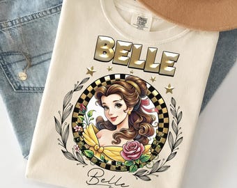 Camiseta de Bella de Disney, Viaje de chicas Disney, Camiseta de Bella con orejas de Minnie de Disney, Camiseta de Bella, Camiseta de Princesa Disney, Camiseta de Castillo Disney