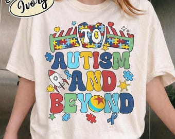 Camiseta de Toy Story para concienciar sobre el autismo, Sudadera "Hacia el autismo y más allá", Camiseta de Buzz y Woody sobre el autismo, Sudadera de inclusión, Camiseta "Está bien ser diferente"