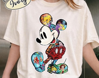 Camiseta de Mickey con colores cómodos, camisetas lindas de Mickey, camiseta retro de Mickey, camiseta de ratón, camiseta de vacaciones familiares, viaje familiar, regalo para amantes de Mickey