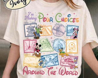 Camiseta retro "Estoy tomando decisiones por todo el mundo", camiseta para beber en Epcot, camiseta de Disney Epcot, camiseta del Epcot World Tour, camisetas familiares de Disney