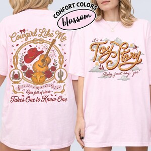 2-Side Shirt Vintage Toy Story 5 Shirt, Cowgirl Like Me Shirt, Character Jessie Toy Story Shirt, WDW Disneyland Family Vacation Trip Tee image 3