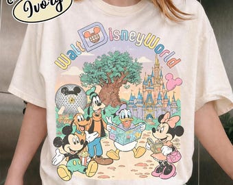 Camiseta estética retro de Disneyworld, camisetas de viaje para chicas de Disney, camiseta de Mickey y sus amigos, camiseta de vacaciones de Disney, camisetas de viaje familiar de Disneyworld