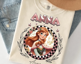 Camiseta de la Princesa Anna, Camiseta de Frozen, Camiseta de Anna de Frozen, Camiseta de la Princesa Anna, Camiseta con orejas de Mickey, Personajes de Frozen, Camisetas de Princesas Disney