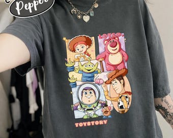 Camiseta retro Comfort Colors Disney Toy Story 1995, camiseta de Woody, Buzz Lightyear y Rex, Disney Pixar Fest, viaje de vacaciones familiares a WDW Disneyland
