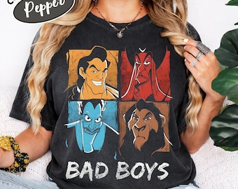 Camiseta cómoda de personajes masculinos villanos de Disney, Bad Boy Hades Scar Capitán Garfio, Camiseta familiar de Magic Kingdom Disneyland
