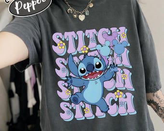 Akvarell Coquette-rosett Disney Stitch T-shirt, Lilo & Stitch Filmen 2025 T-shirt, Bästa dagen någonsin, Stitch Emotions T-shirt, Disneyland Familjeresa