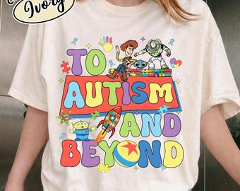 Camiseta de Toy Story para concienciar sobre el autismo, Sudadera "Hacia el autismo y más allá", Camiseta de Buzz y Woody sobre el autismo, Sudadera de inclusión, Camiseta "Está bien ser diferente"