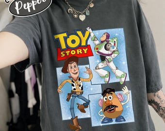 Disney Toy Story 1995 Retro Comfort Colors Shirt, Woody Buzz Lightyear Rex Tee, WDW Disneyland Family Vacation 2026 Trip, Disney Pixar Fest