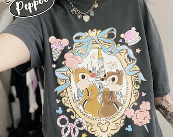 Camiseta vintage de Chip y Dale de Disney Snacks, linda camiseta de ardillas de Disney World, camiseta gráfica de golosinas de Disney, Chip y Dale clásico de Magic Kingdom