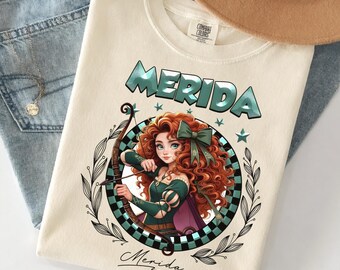 Retro Pixar Brave Floral Shirt, Disney Merida Princess And Elinor Queen Bear Tee, WDW Magic Kingdom Disneyland Family Holiday Trip Gifts