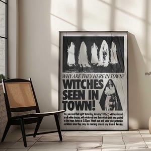 Vintage Witch Poster | Retro Horror Style | Printable Wall Art | Digital Download | Gothic Home Decor | Instant Download