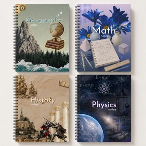 Printable Subject Notebook Covers Bundle |  Student Notes, School & College Digital Download