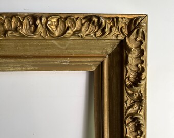 Vintage Ornate Wood Picture Frame 25" x 29" Gold Vertical or Horizontal Holds 20" x 24"