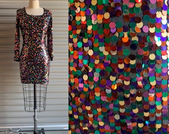 boohoo rainbow sequin dress