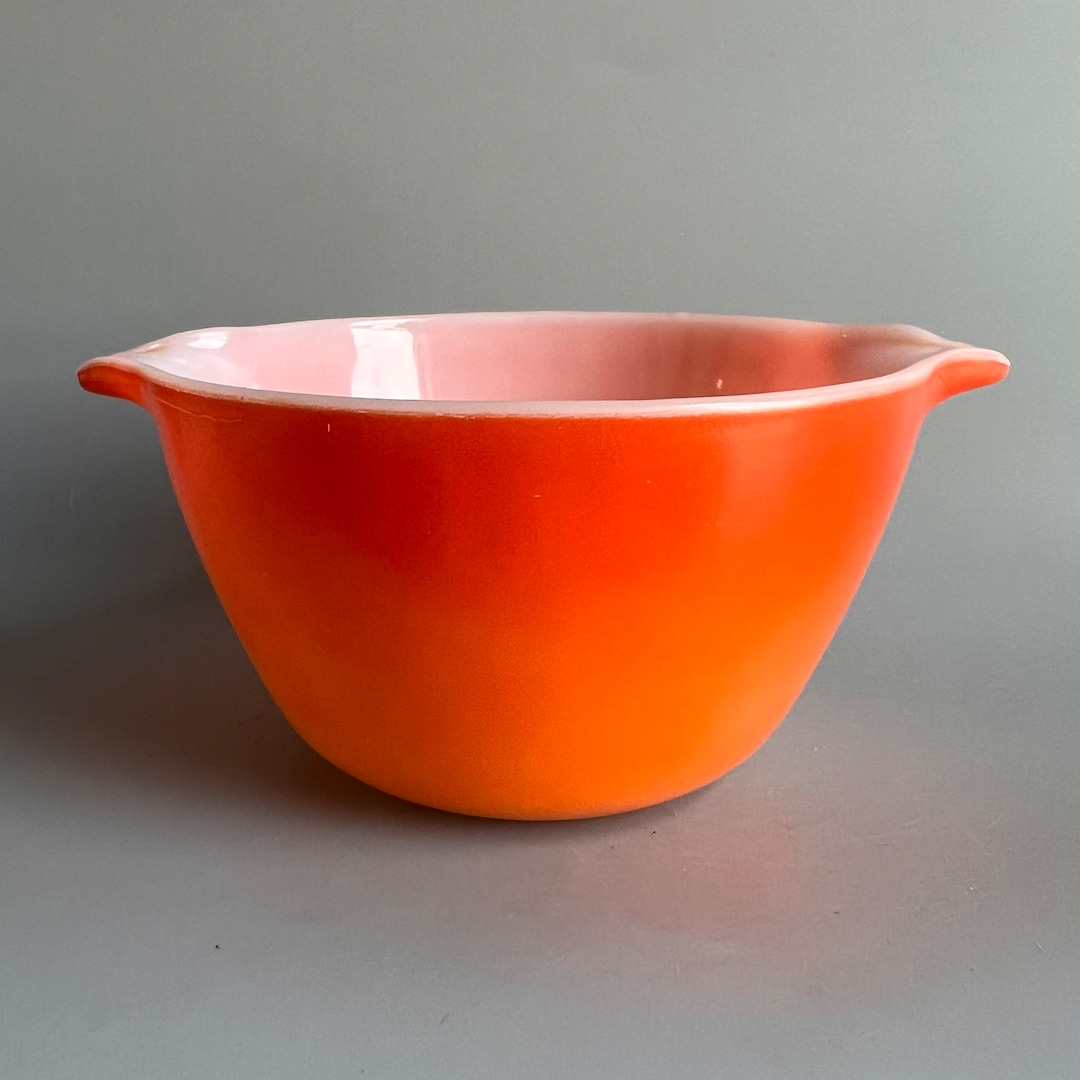 Fire King Bowl With Handles Orange Ombre 8 Anchor Hocking Etsy