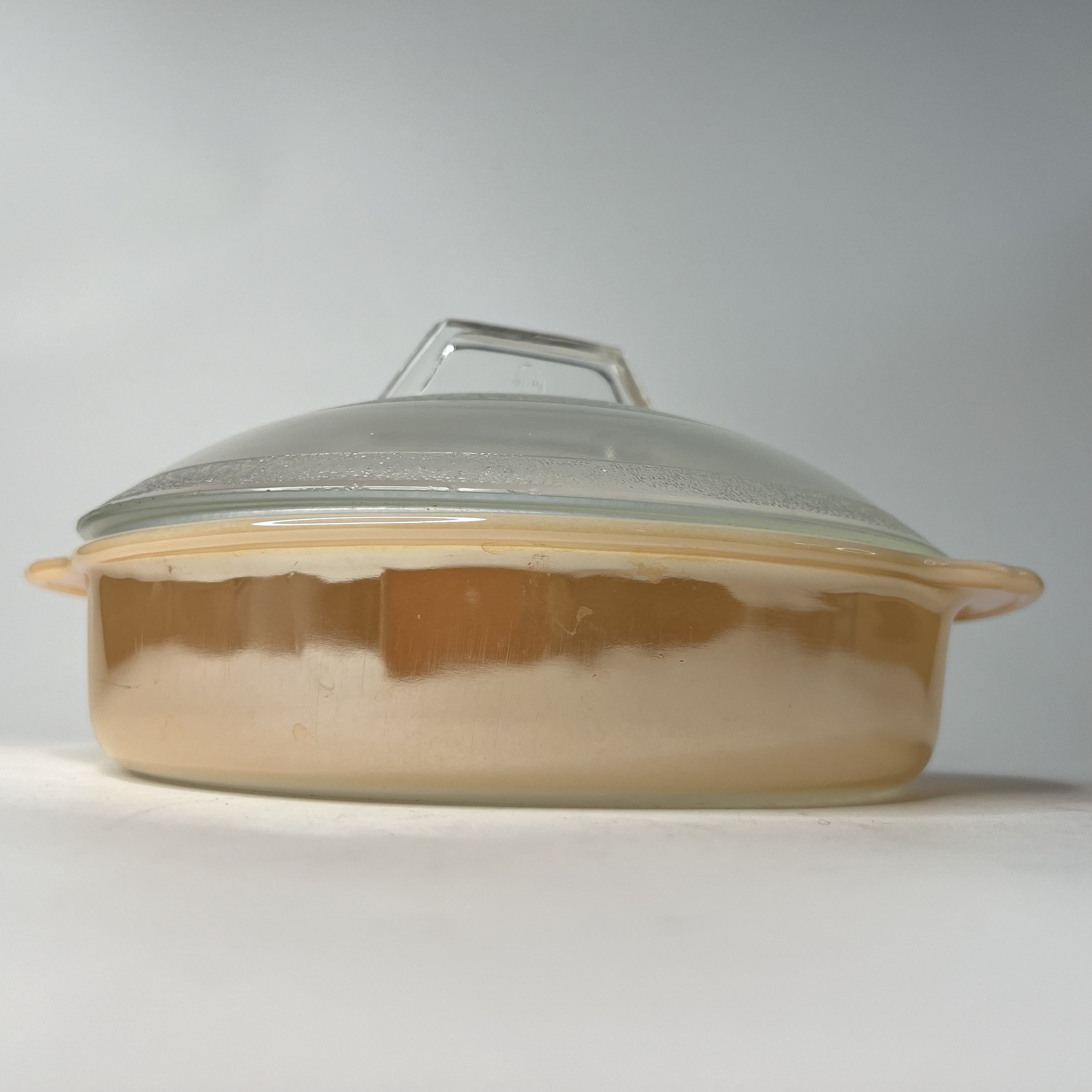 Vintage Fire King ピーチラスター キャセロール 蓋付き USA Vintage