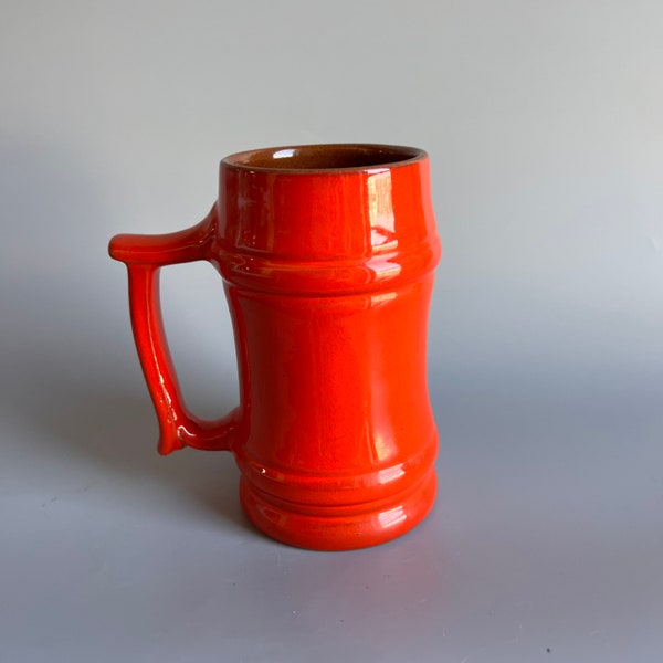 Frankoma M2 Large Mug or Stein Orange and Brown