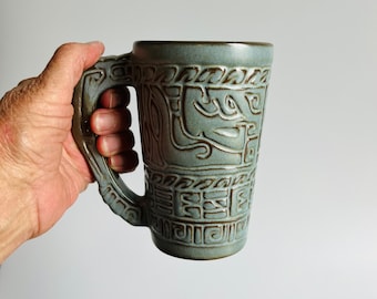 Frankoma Pottery Ihre Wahl Tassen oder Zuckerdose Blau und Braun