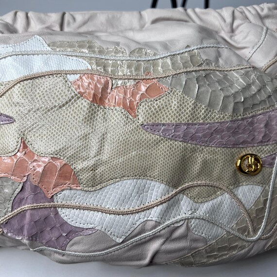 Patchwork Leather and Snake Handbag by Carlo Fior… - image 3