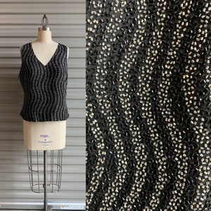 Striped Beaded Tank Top Size Medium by Laurence Kazar