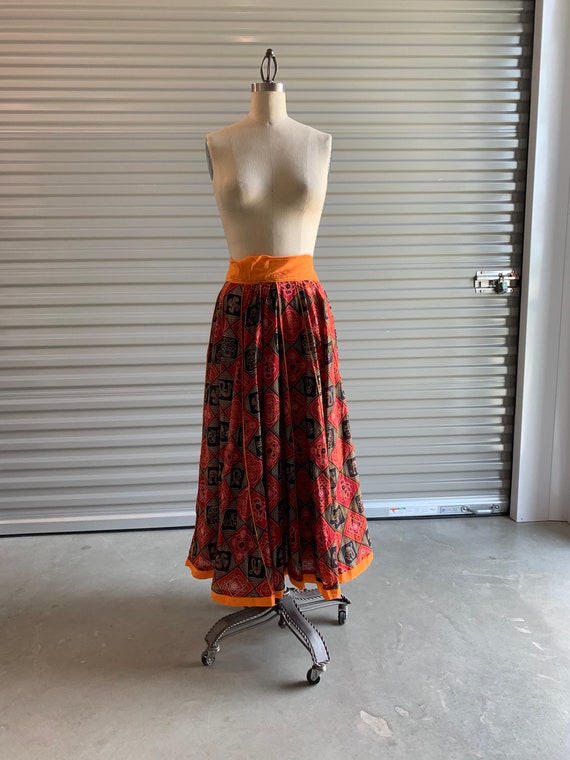 Indian Circle Skirt Size Large Red and Black Elep… - image 6