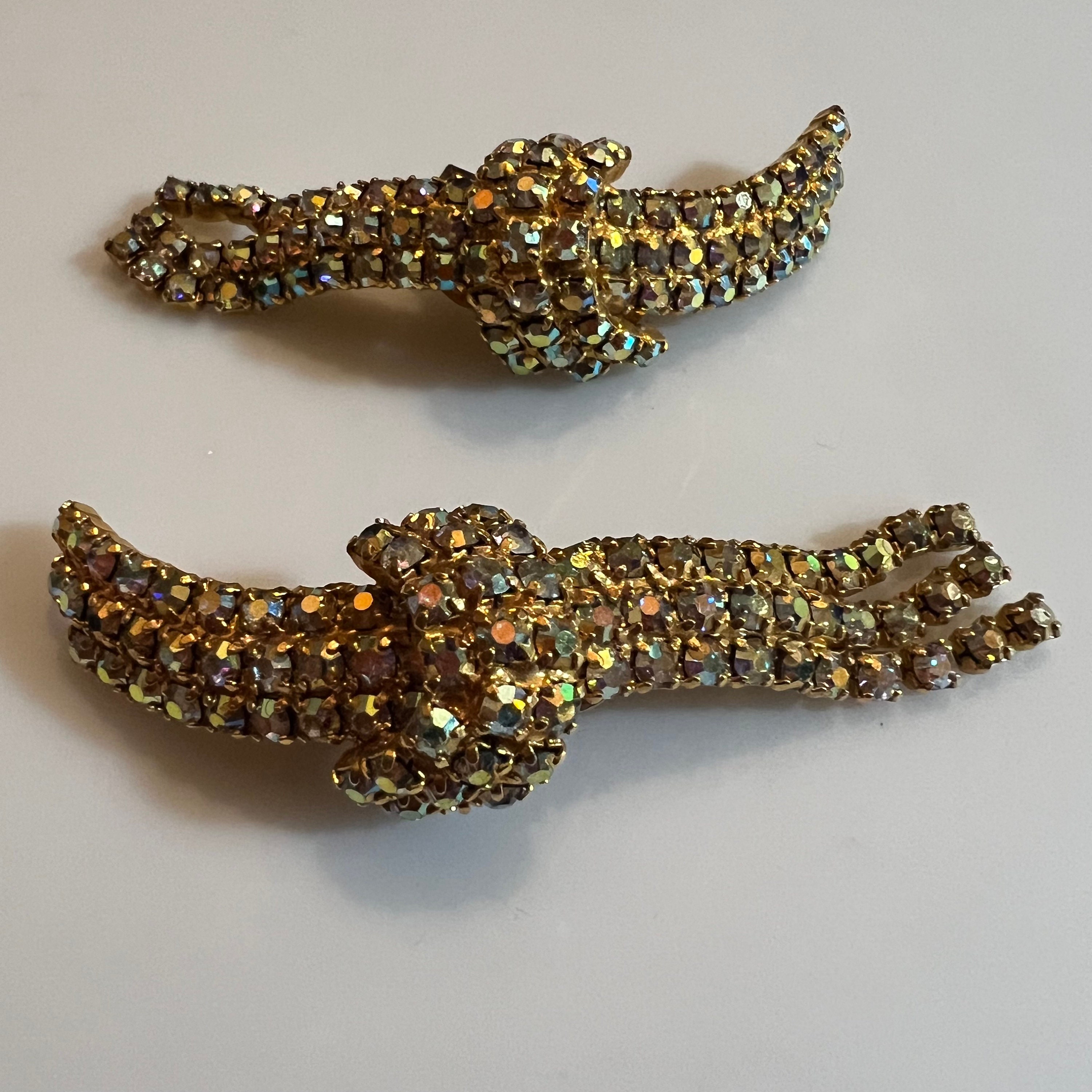 Vintage 1980s Gold Tone Bluette Shoe Clips in a Celtic Knot Design