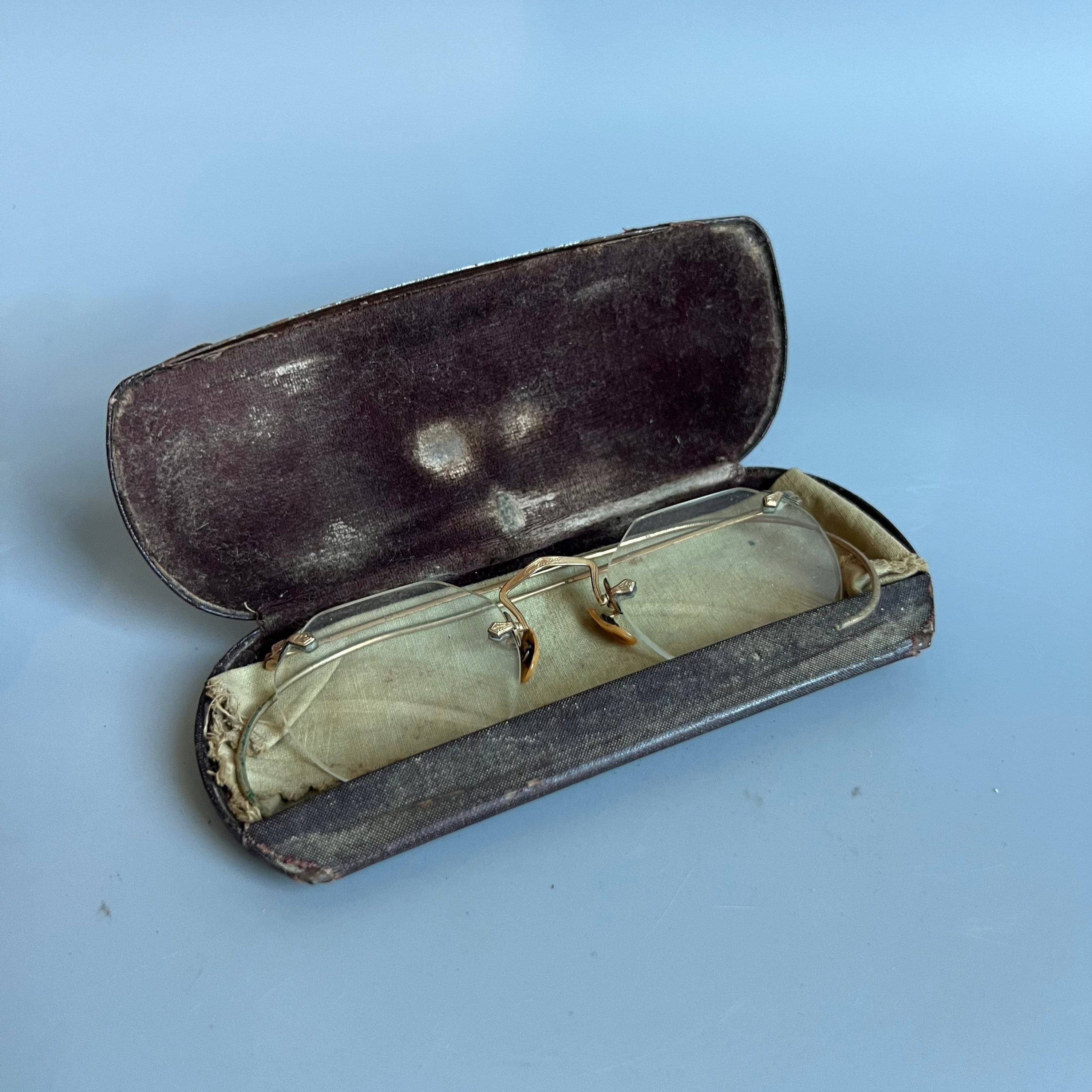 Antique Eyewear Bausch & Lomb 12 K Gold Filled Wire Rim Glasses  