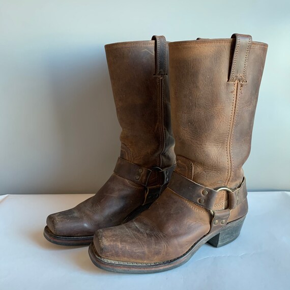 FRYE 77300 Biker Boot Harness Boots Womens 8.5 Bro