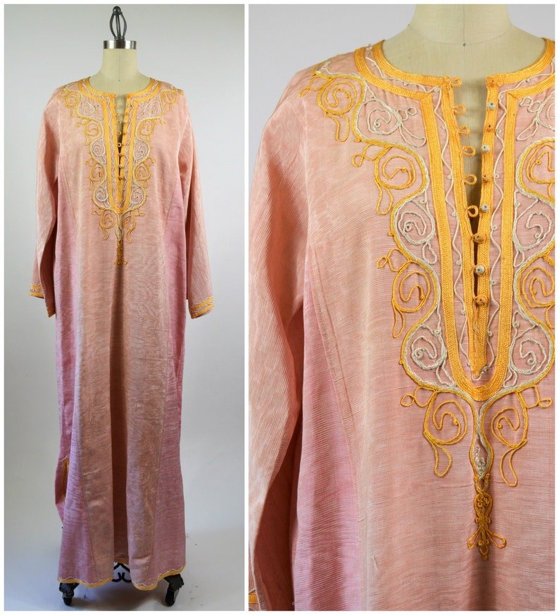 Vintage Caftan Ethnic Egyptian Wedding Dress Shades Of Pink Etsy