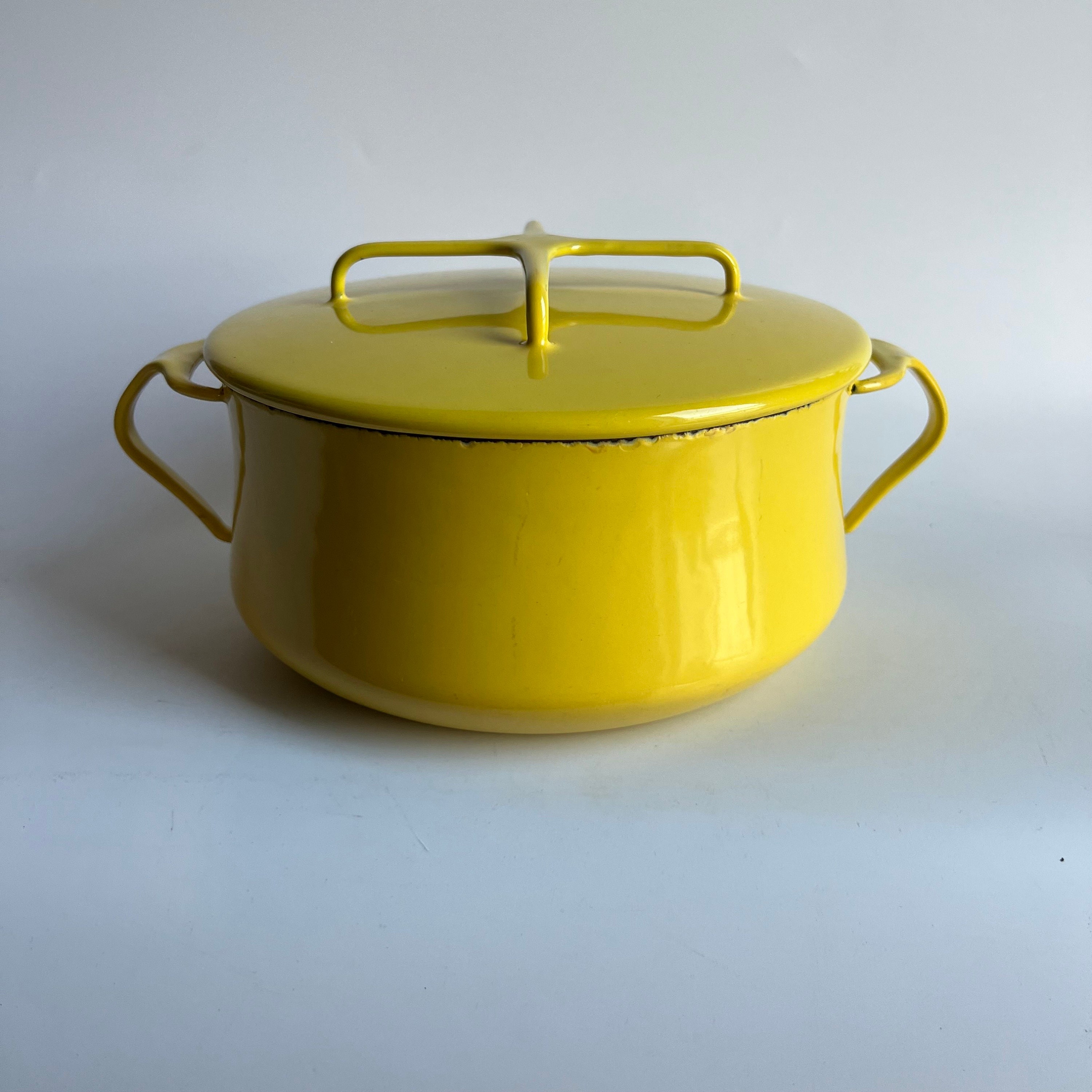 Vintage Dansk Mid-Century Modern Yellow Enamel Dutch Oven Sauce