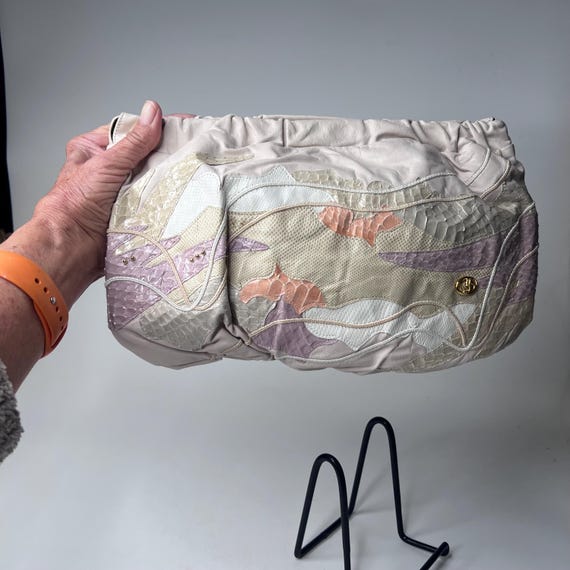 Patchwork Leather and Snake Handbag by Carlo Fior… - image 8