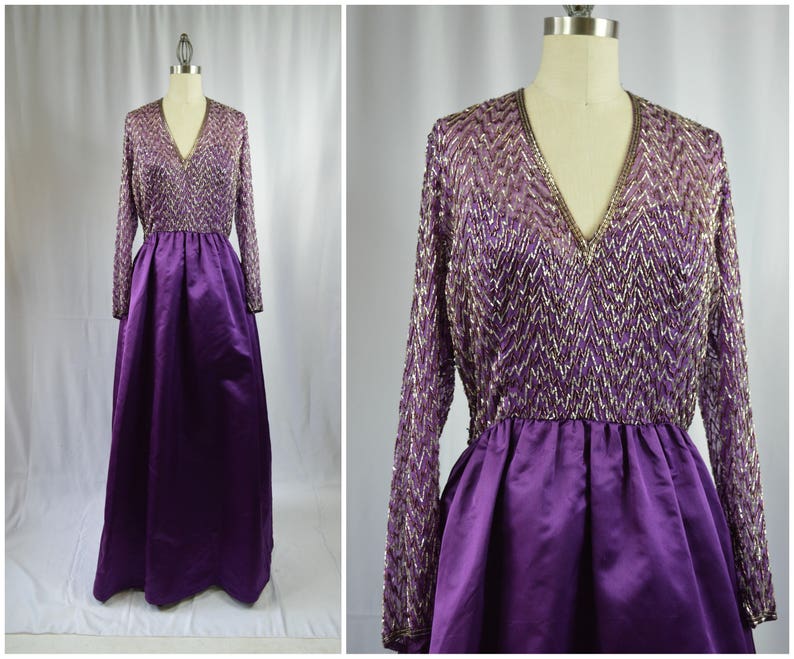 Purple and Silver Satin Dresses