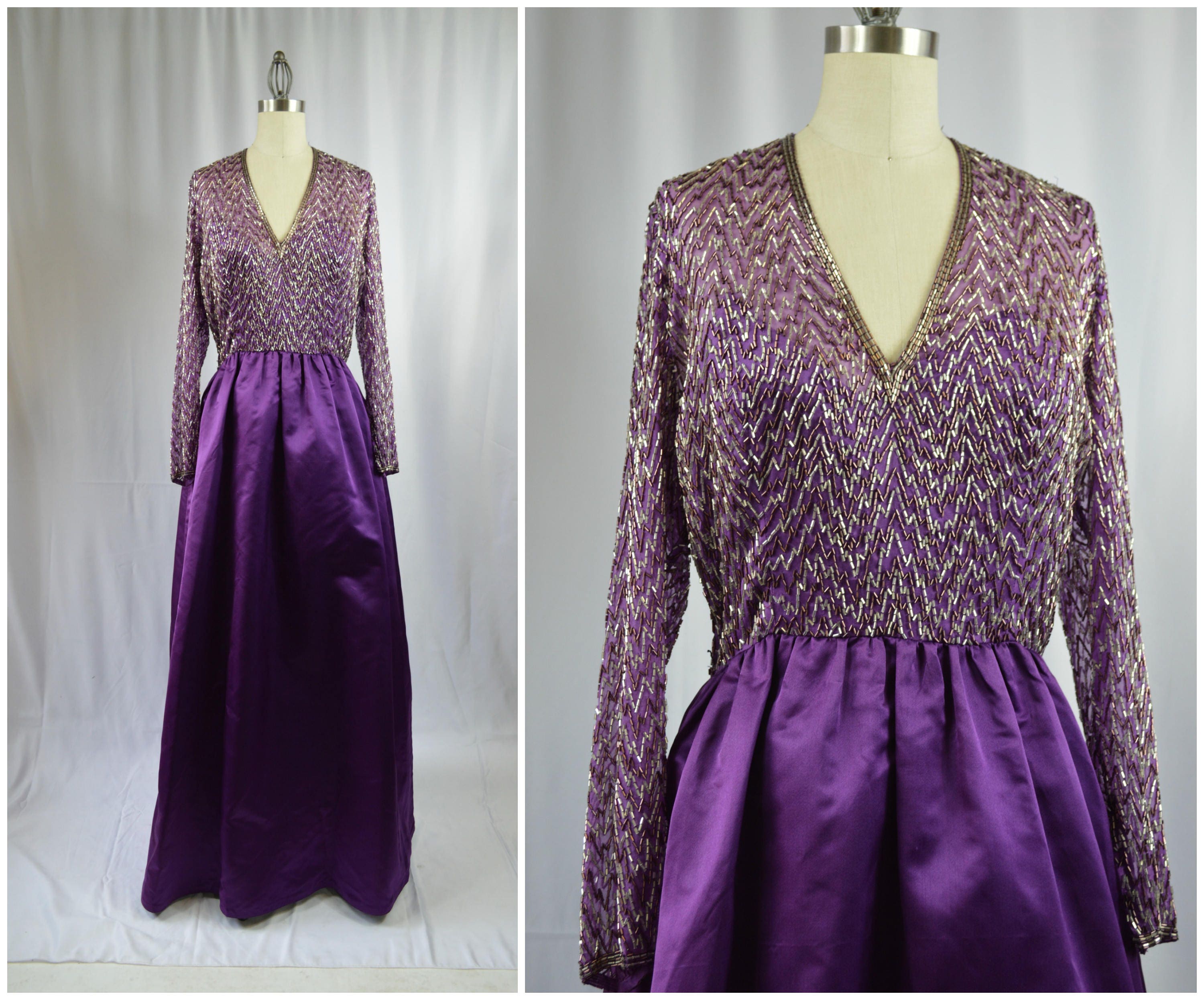 royal purple evening gown