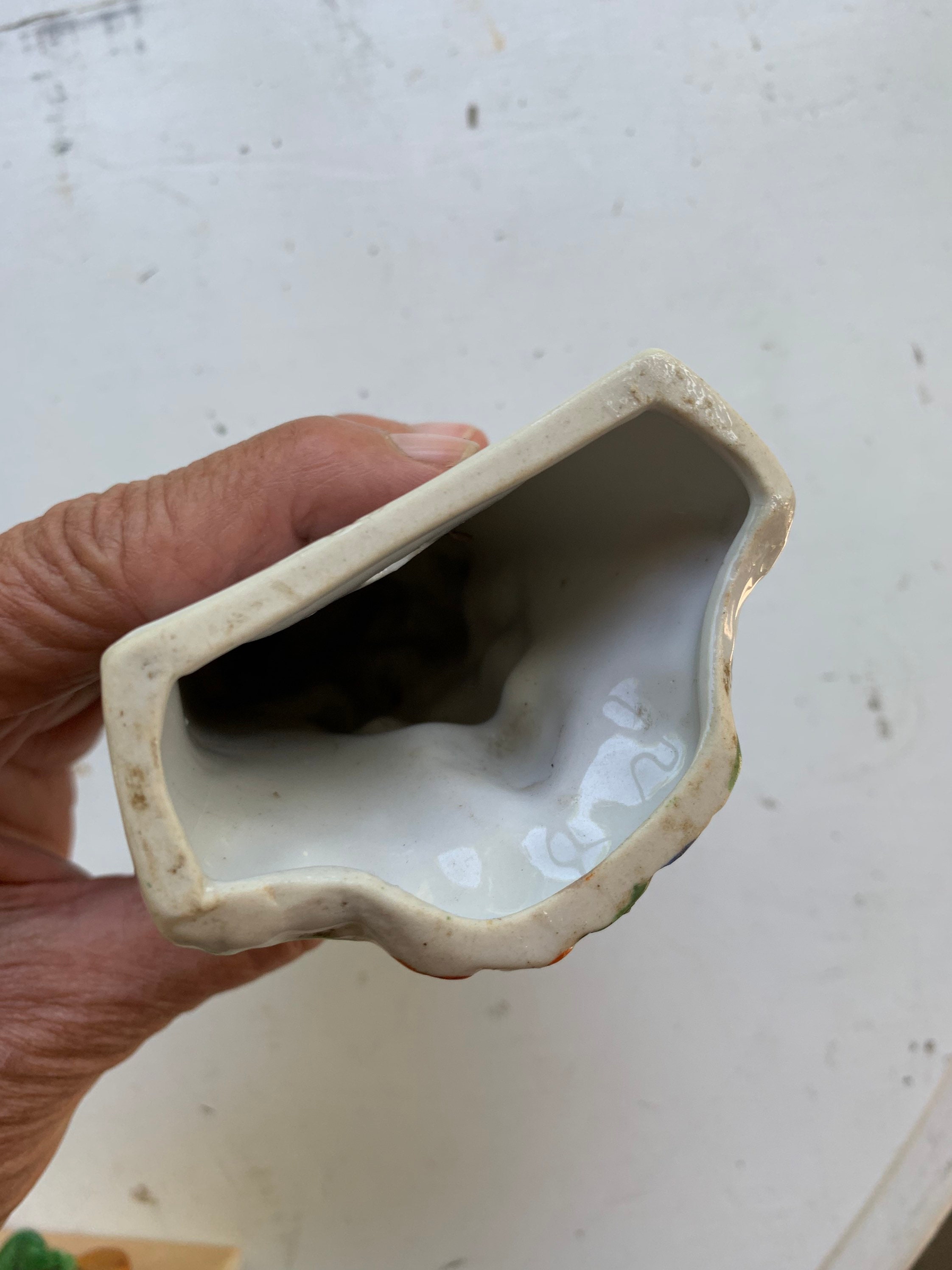 ヴィンテージ セラミック 壁掛けポケット花瓶 コロニアル マン 日本製