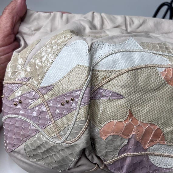 Patchwork Leather and Snake Handbag by Carlo Fior… - image 2