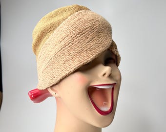 Antique Flapper Hat Woven Tan Cloche Vintage cloche hat tan - Gem main image 2