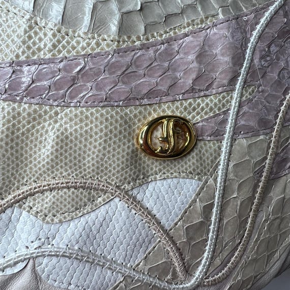 Patchwork Leather and Snake Handbag by Carlo Fior… - image 5