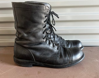 Bates Floataways Military Combat Boots Black Leather Size 13 Good Condition Broke In